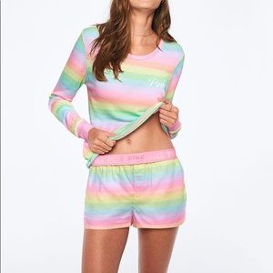 Pastel rainbow sleep boxy pj SHORTS ONLY